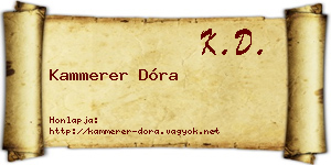Kammerer Dóra névjegykártya